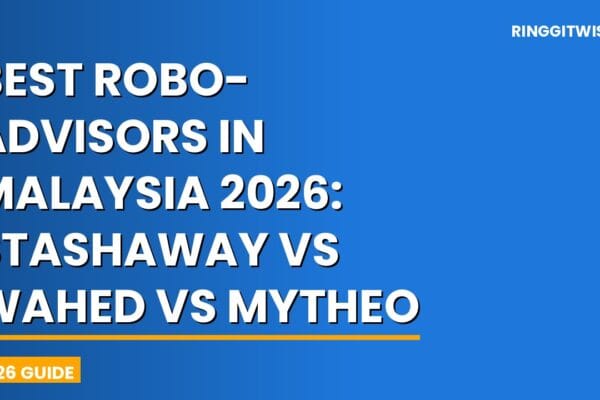 Comparison of StashAway, Wahed Invest, and MyTHEO robo-advisors in Malaysia 2026 on a smartphone screen