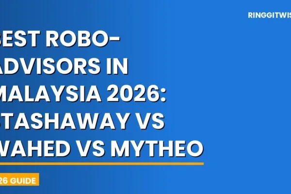 Comparison of StashAway, Wahed Invest, and MyTHEO robo-advisors in Malaysia 2026 on a smartphone screen