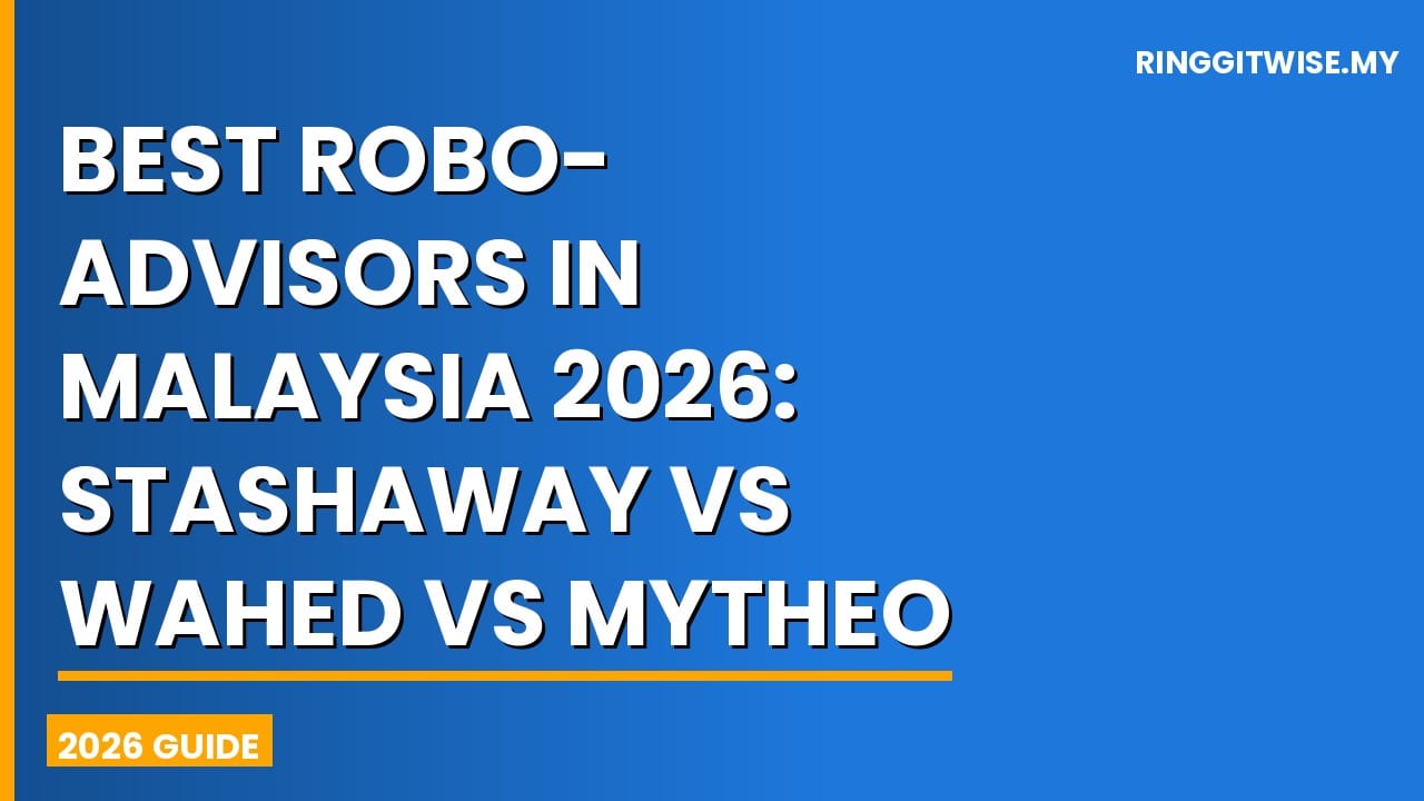 Comparison of StashAway, Wahed Invest, and MyTHEO robo-advisors in Malaysia 2026 on a smartphone screen