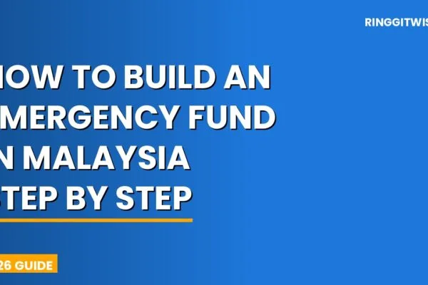 Malaysian woman reviewing her savings account on a phone while building her emergency fund step by step