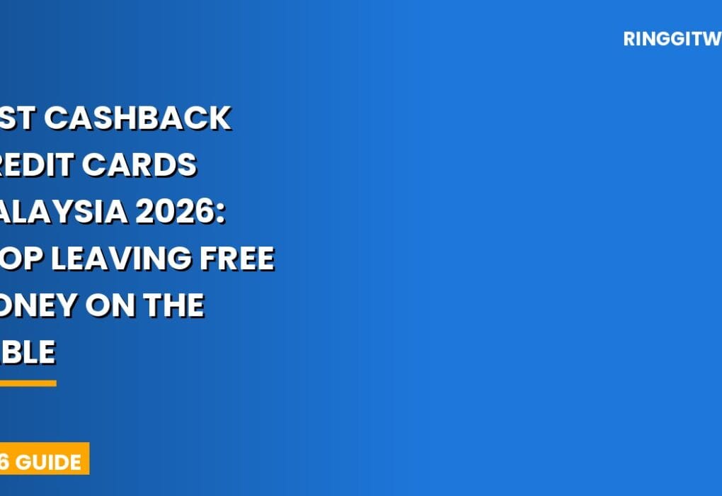 Best cashback credit cards Malaysia 2026 comparison laid out on a table with ringgit notes