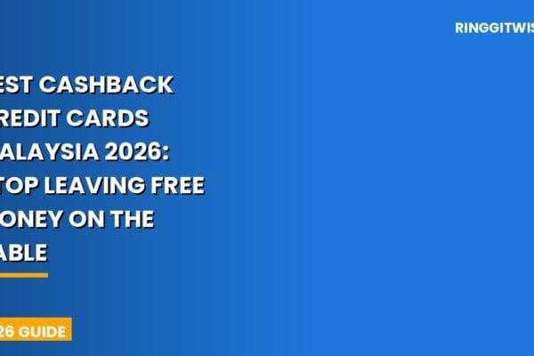 Best cashback credit cards Malaysia 2026 comparison laid out on a table with ringgit notes