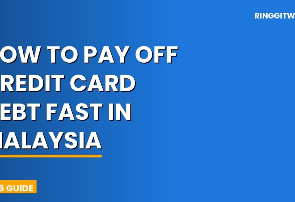 Malaysian woman stressed over credit card bills at a desk, calculating debt repayment with a calculator and notebook